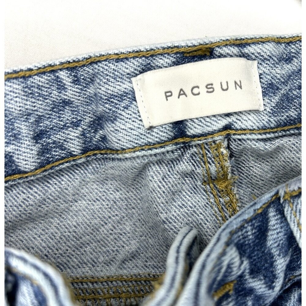 PacSun High Rise Festival Shorts Womens XS 26 Cute Summer Distressed Light Denim - Picture 11 of 16